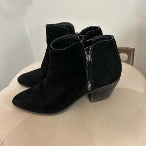 Black Suede Frye Booties